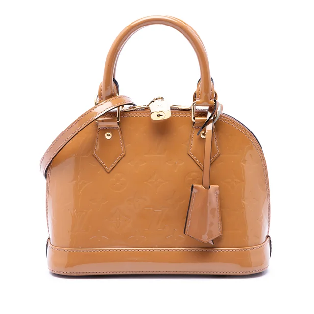 Brown Louis Vuitton Monogram Vernis Alma BB Satchel in Brown Leather from Designer Revival