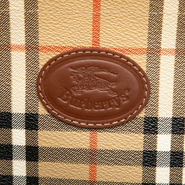 Beige Burberry Haymarket Check Coated Canvas Satchel in Beige Coated canvas from Designer Revival, photo 5 of 6
