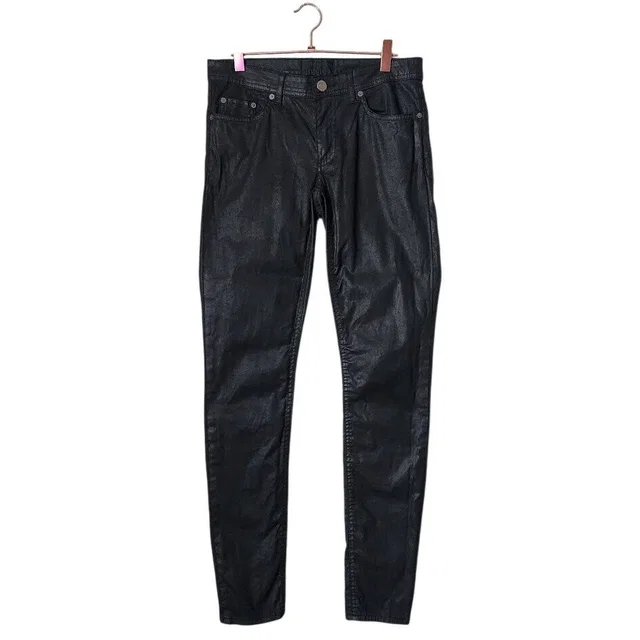 Acne Studios Low Pleather Coated Skinny Jeans Black Pants 28x32 in black from Poshmark