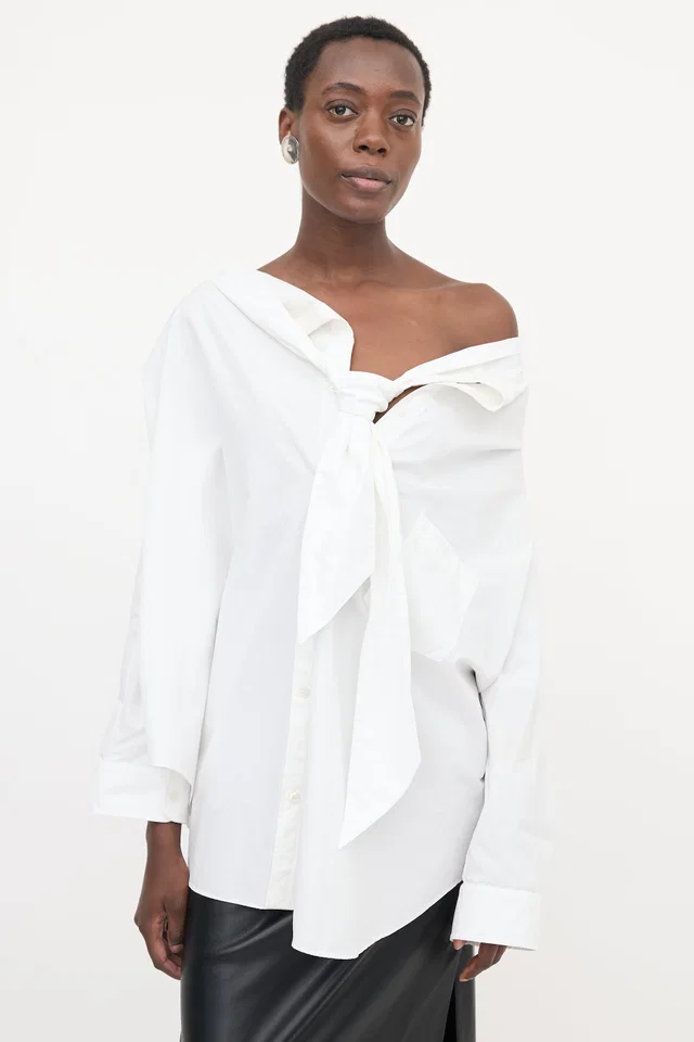 Balenciaga 2022 Oversized Asymmetrical Shirt from VSP Consignment