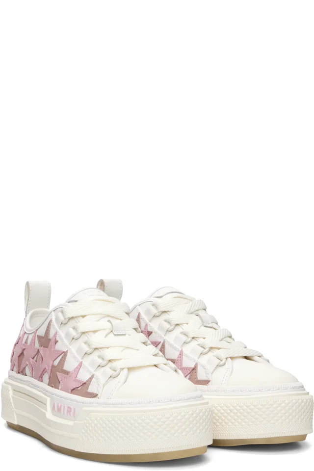 AMIRI White & Pink Stars Court Low Sneakers, photo 5 of 10 from SSENSE
