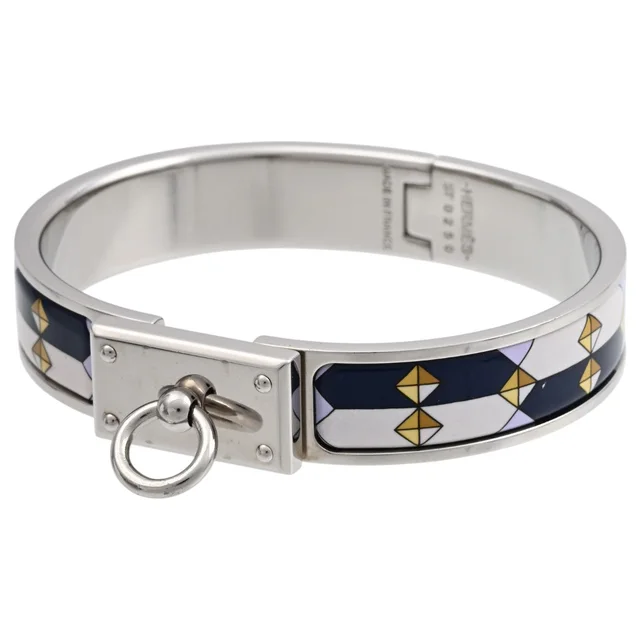 Hermès Clic H Silver/Navy in Navy from VINTAGE QOO TOKYO