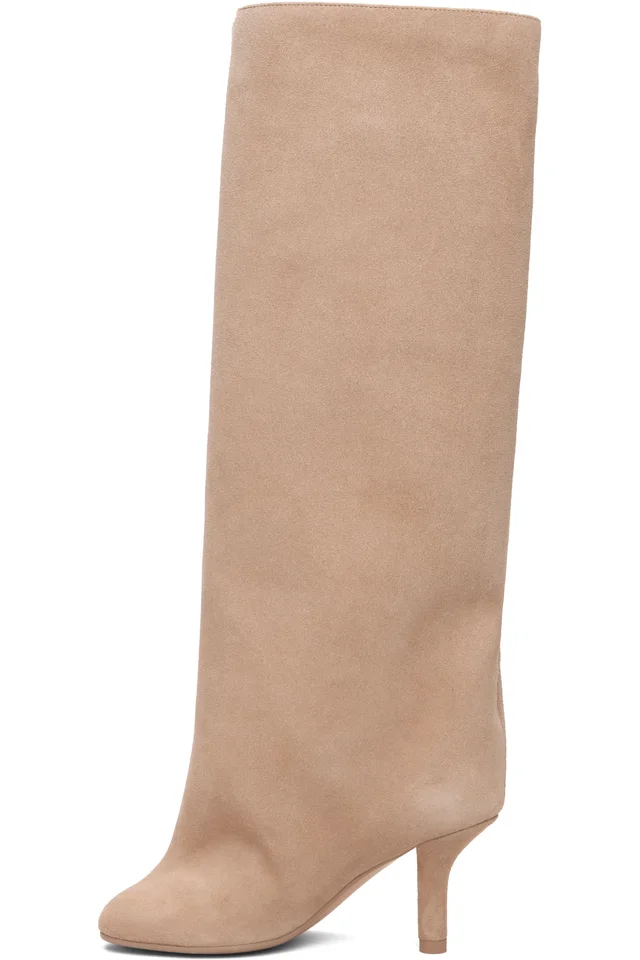 MM6 Maison Margiela Beige Anatomic Tall Boots, photo 3 of 5 from SSENSE