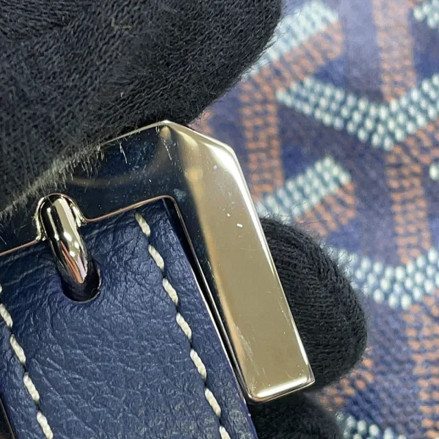 Goyard Sisal Bread Backpack Navy BlueCISALPMMLTY12CL12P PVC Leather in Navy Leather from GALLERY RARE, photo 10 of 13