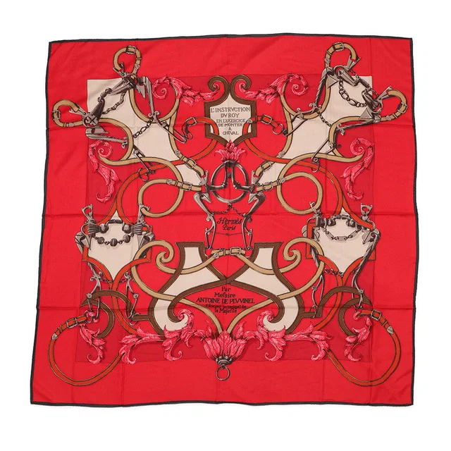 Hermès Giant Square Imperial Studies L'Instruction du Roy Size 140 Rouge/Orange Cashmere Silk in Red Silk from GALLERY RARE