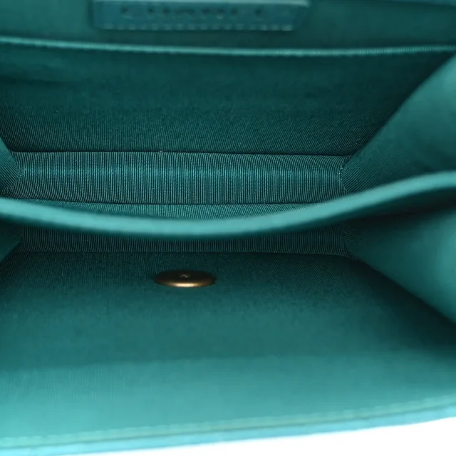 Chanel Caviar Quilted North South Boy Flap Turquoise in Blue Caviar leather from FASHIONPHILE, photo 5 of 10