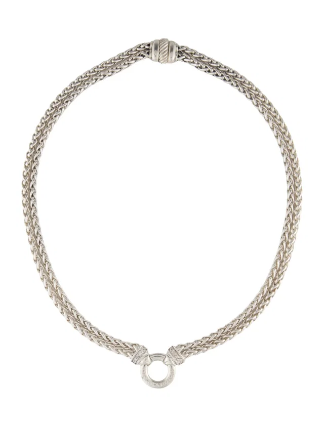 David Yurman Diamond Double Wheat Chain Necklace,.5" in multicolor from The RealReal