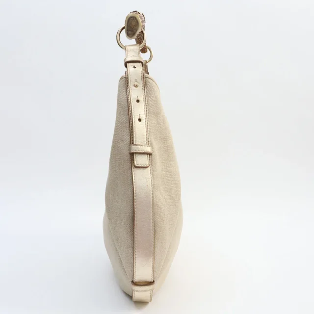 Saint Laurent Mombasa Handbag - Beige in Beige Canvas from VINTAGE QOO TOKYO, photo 4 of 16
