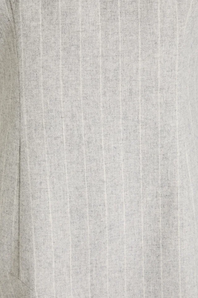 Derek Lam 10 Crosby Asymmetric Pinstriped Wool-Blend Dress in Light gray, photo 4 of 4 from THE OUTNET