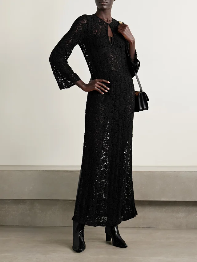 NILI LOTAN Della crocheted cotton maxi dress in Black, photo 2 of 2 from NET-A-PORTER (Canada)