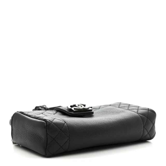 Chanel Boy Reverso Mini Pochette Black in Black Calfskin from FASHIONPHILE, photo 4 of 12