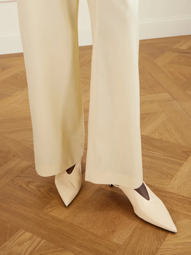 JIL SANDER Crinkled patent-leather slingback pumps in White, photo 2 of 2 from NET-A-PORTER (Canada)