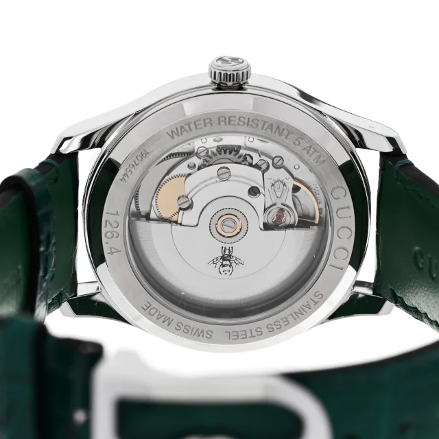 Gucci Stainless Steel Alligator Malachite 38mm G-Timeless Bee Automatic Watch in Crocodile from FASHIONPHILE, photo 4 of 5