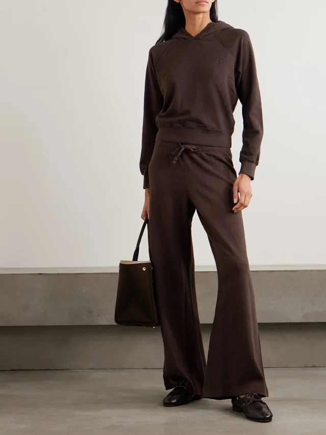 ÉTERNE Sonny embroidered cotton-jersey hoodie in Brown, photo 2 of 2 from NET-A-PORTER (Canada)
