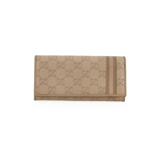 Gucci GG Supreme Leather Long Wallet Brown in Brown Leather from The Purse Affair