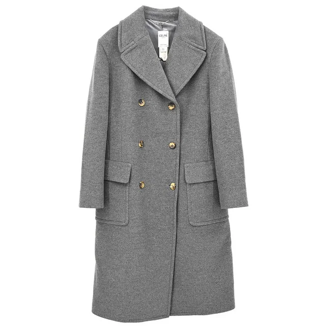 Celine Coat Gray #42 in Grey Cashmere from AMORE Vintage Tokyo