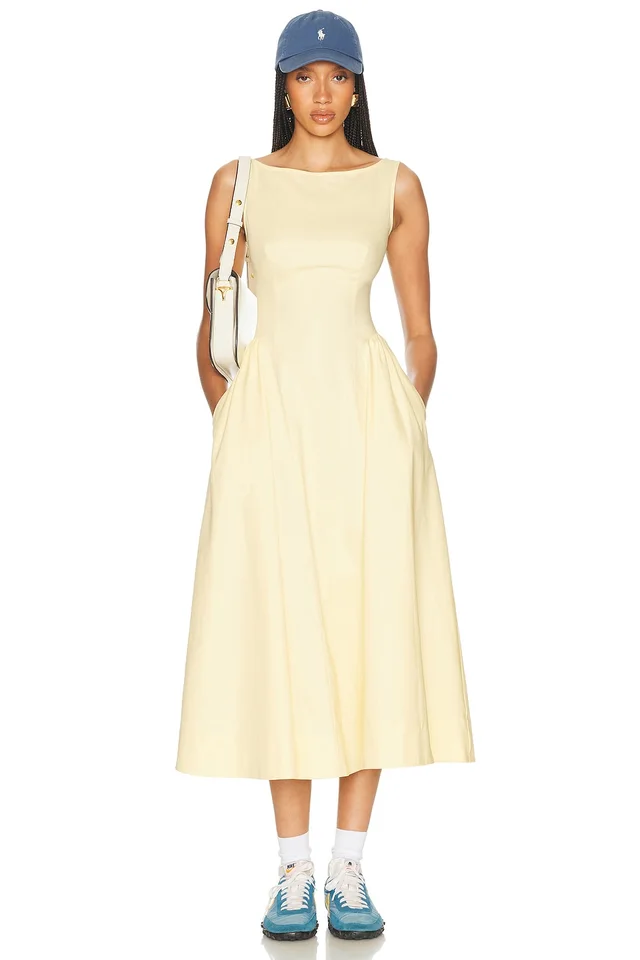 Helsa Stretch Cotton Sateen Midi Dress from FWRD, photo 1 of 1