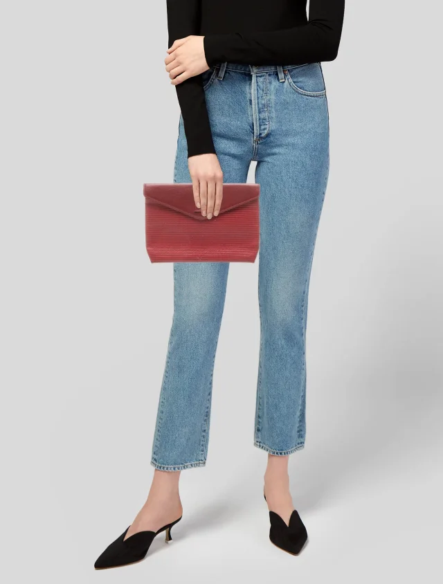 Delvaux Leather Clutch in red Leather from The RealReal, photo 2 of 6