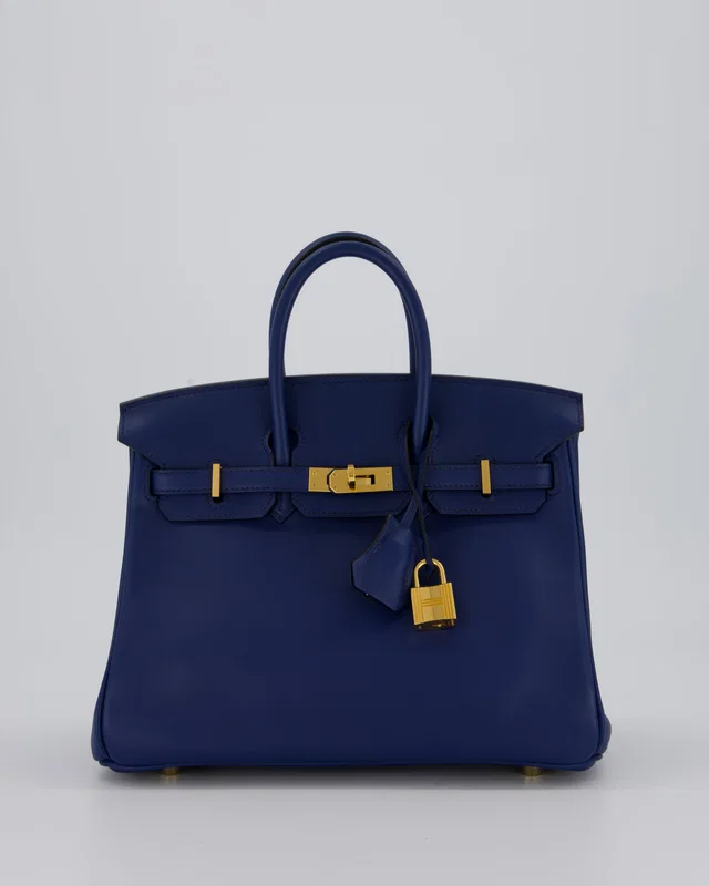 Hermès Birkin 25 Retourne Bag in Blue Swift leather from Sellier