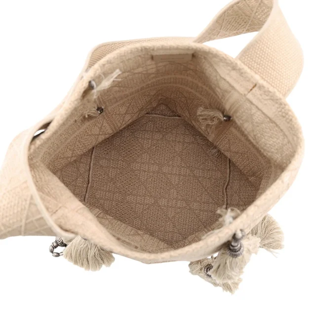 Dior D-BUBBLE Tassel Bucket Bag Beige Canvas in Beige Canvas from GALLERY RARE, photo 5 of 9