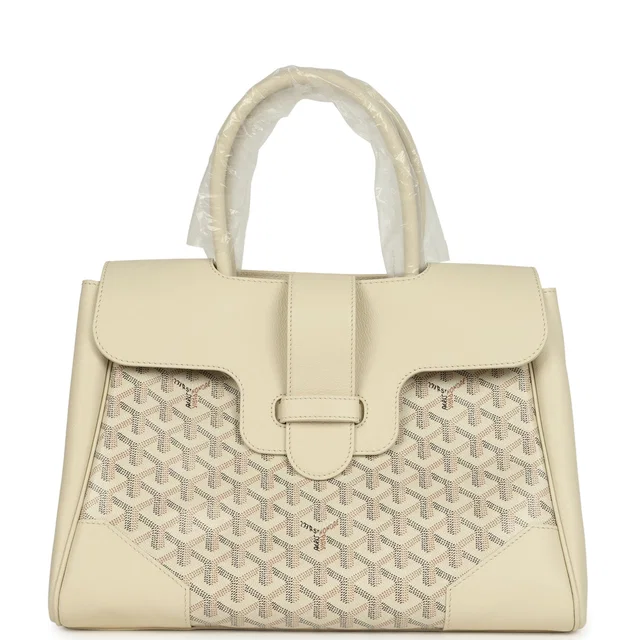Goyard Goyardine Canvas Sand Saigon Tote Palladium Hardware in Canvas from Madison Avenue Couture