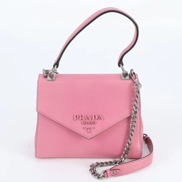 Prada 2-Way Chain Shoulder Bag Crossbody Hand in Saffiano leather from The Reluxe