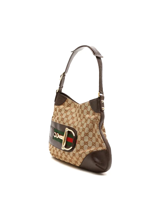 Gucci GG Horsebit Hobo Bag in Canvas from A Retro Tale, photo 2 of 8