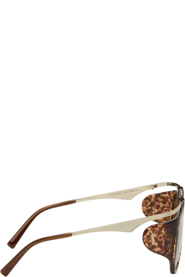 Saint Laurent Brown & Gold SL M137 Amelia Sunglasses, photo 2 of 4 from SSENSE