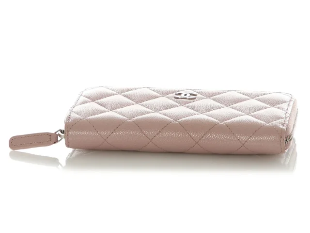 Chanel Medium Nude Pink Quilted Caviar Classic Zip Wallet in Pink Caviar leather from Ann's Fabulous Finds, photo 6 of 9