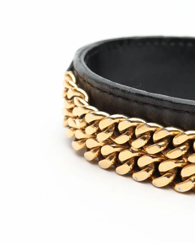 Saint Laurent Leather Chain Bracelet in Leather from A Retro Tale, photo 5 of 7