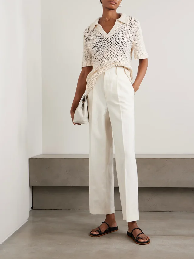LIBEROWE Open-knit polo sweater in Beige, photo 2 of 2 from NET-A-PORTER (Canada)
