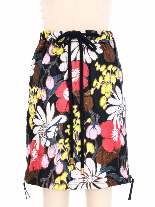 Marni Quilted Floral Mini Skirt from Arcade Vintage