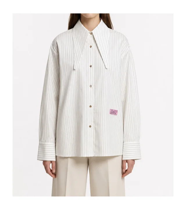 Essentiel Antwerp pinstripe-pattern pointed-collar shirt, photo 2 of 2 from SENSER