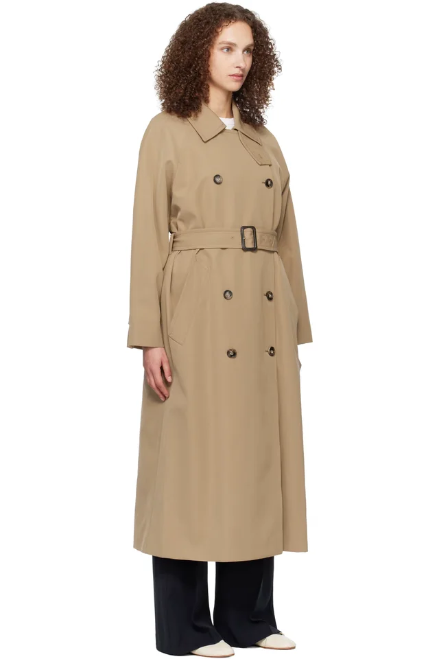 A.P.C. Beige Belted Trench Coat, photo 2 of 4 from SSENSE