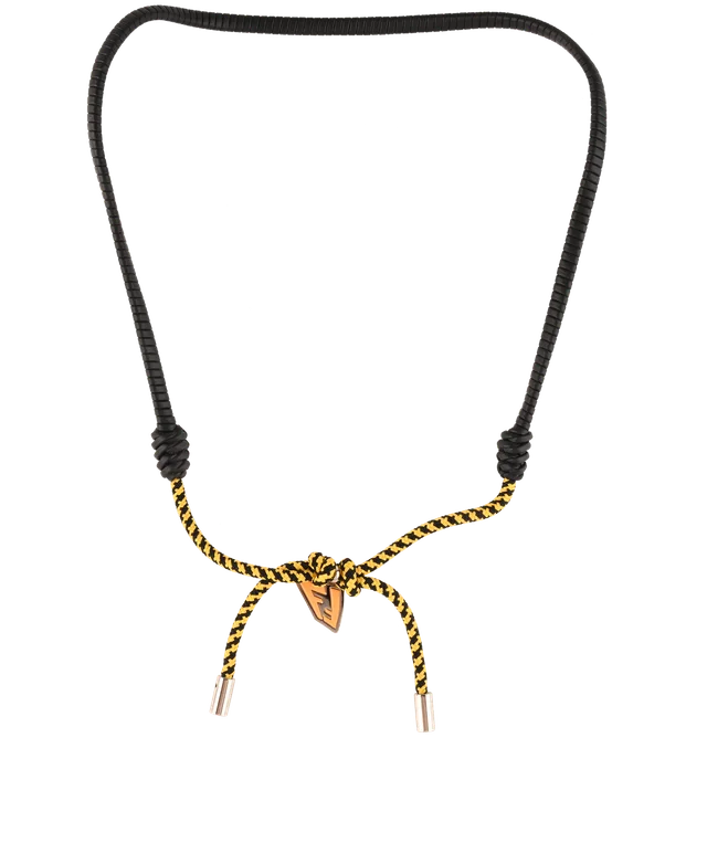 Fendi Collana Medagli Intrecciograc Necklace in Black Cotton from Designer Exchange