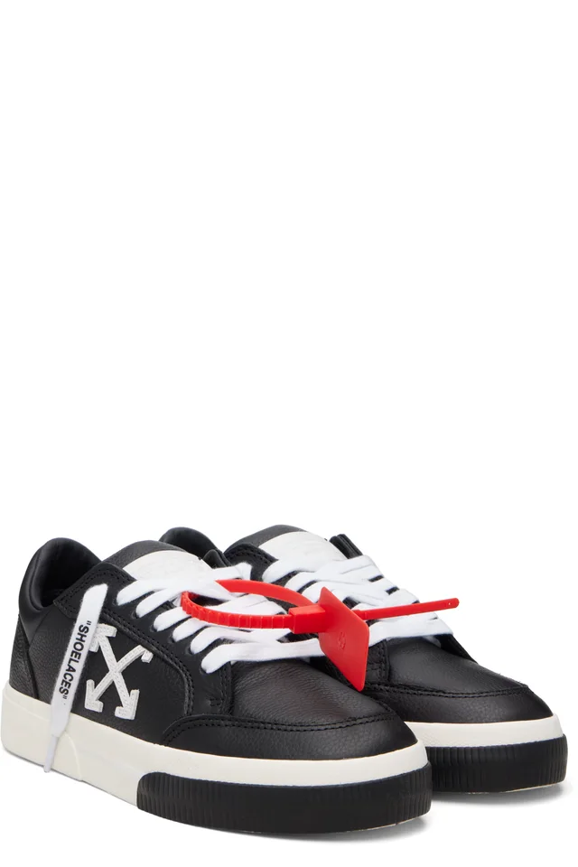 Off-White Black Vulcanized Low Calf Sneakers, photo 4 of 5 from SSENSE