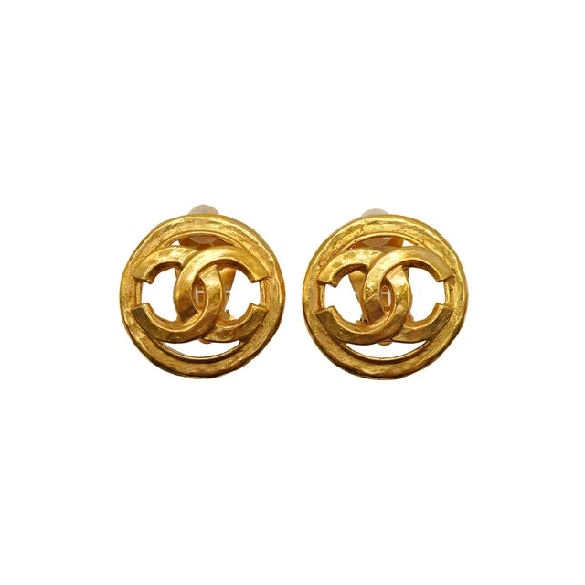Chanel Vintage Earrings Cocomark Round Accessory 94P from Luxury Promise