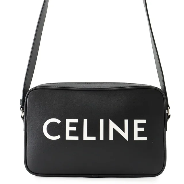Celine logo messenger bag Black194503DOT Leather in Leather from GALLERY RARE, photo 2 of 18