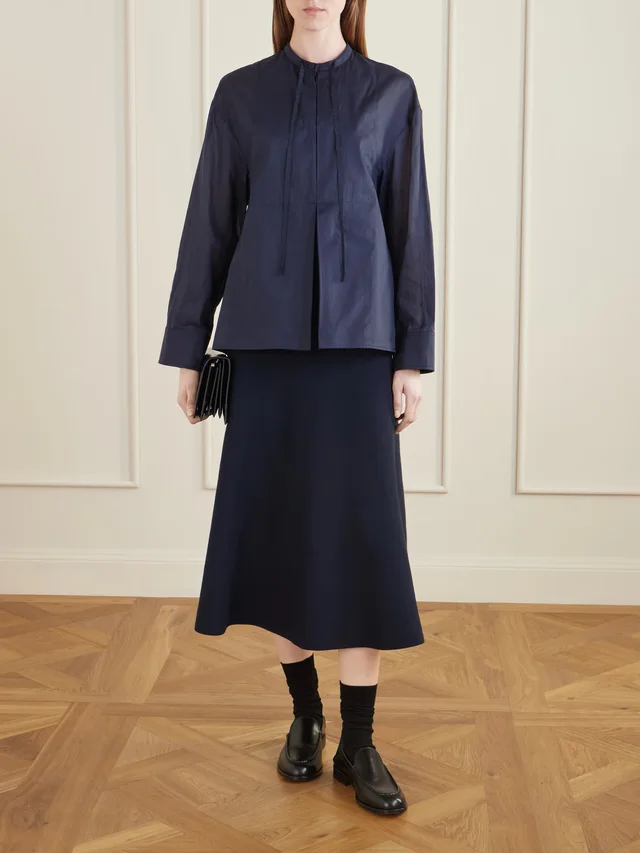JIL SANDER Cotton-poplin blouse in Blue, photo 2 of 2 from NET-A-PORTER (Canada)