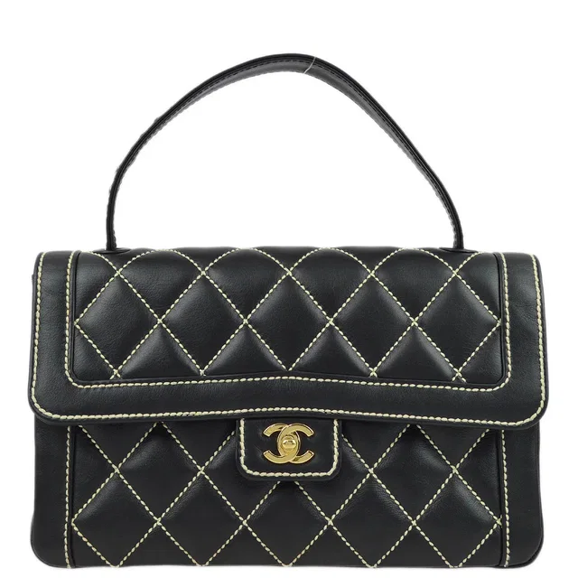 Chanel 2004-2005 Black Calfskin Wild Stitch Handbag in Black Calfskin from AMORE Vintage Tokyo