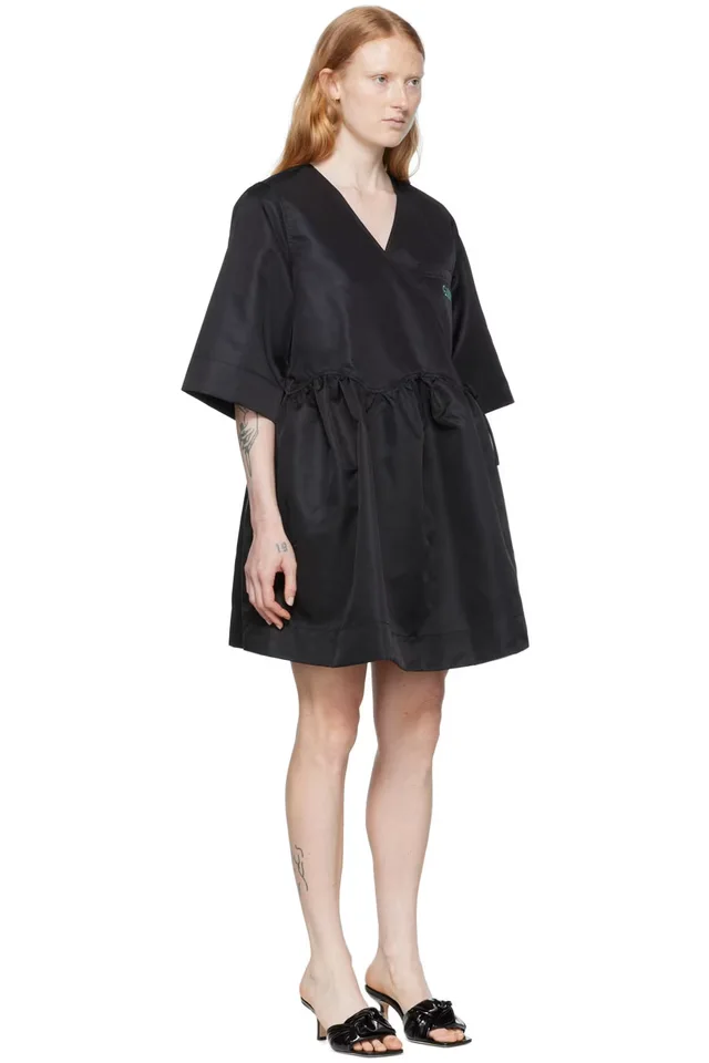 GANNI SSENSE Exclusive Black Recycled Nylon Sport Dress, photo 2 of 4 from SSENSE
