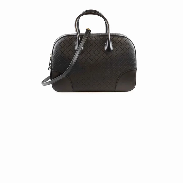 Gucci Top Handle Diamante Satchel in Black Leather from The Purse Affair