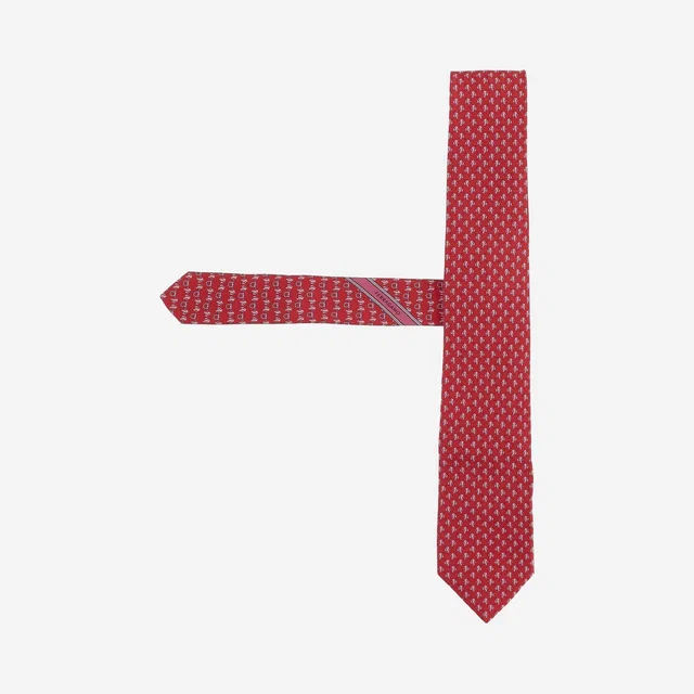 Ferragamo Patterned Silk Necktie — Red Neckties in Red Silk from HEWI