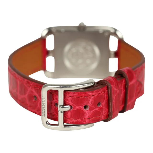Hermès Cape Cod Watch Large Braise Shiny Alligator Steel Hardware & Diamonds in Crocodile from Madison Avenue Couture, photo 7 of 9