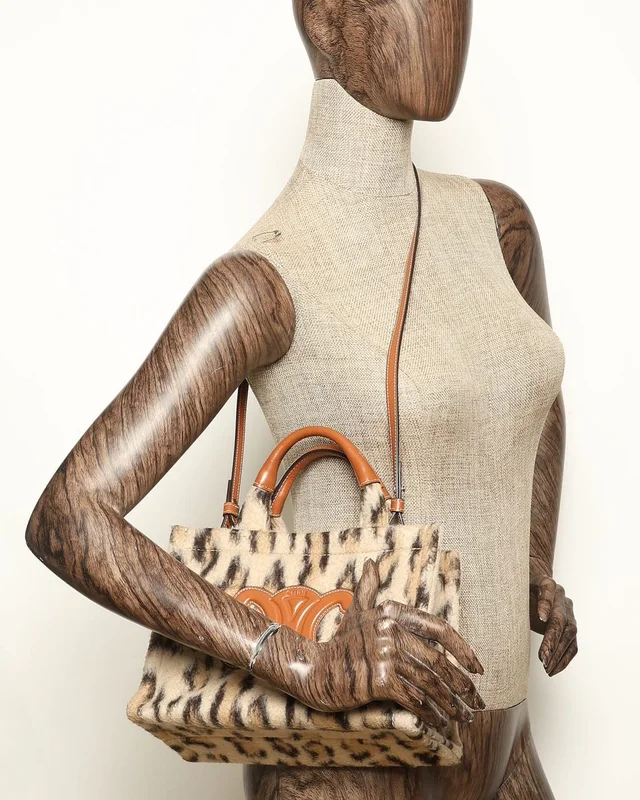 Celine Small Leopard Thaise Triomphe Bag in Wool from A Retro Tale, photo 7 of 7