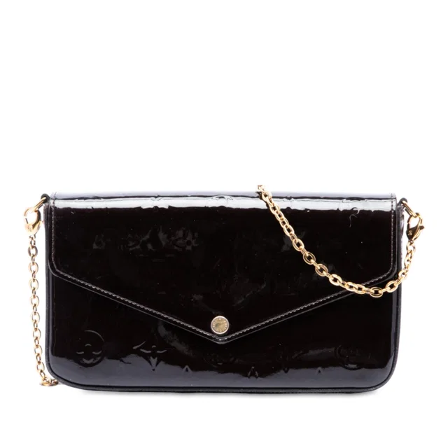 Purple Louis Vuitton Monogram Vernis Pochette Felicie Crossbody Bag in Purple Leather from Designer Revival