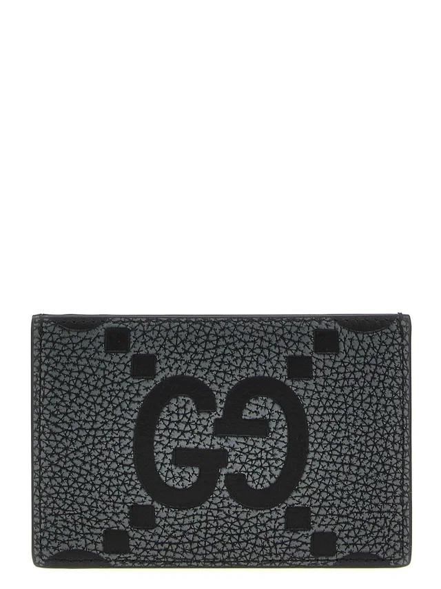 Gucci Gg Hammered Leather Card Case — Black Cases in Black Leather from HEWI