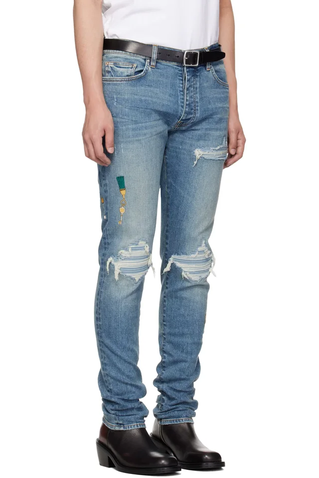 AMIRI Blue 'Chateau Keys' MX1 Jeans, photo 2 of 5 from SSENSE