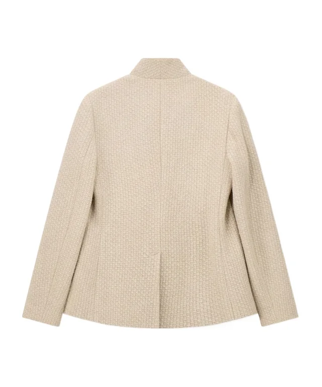 Emporio Armani High-neck virgin wool blazer with a jacquard knit effect, photo 2 of 8 from SENSER
