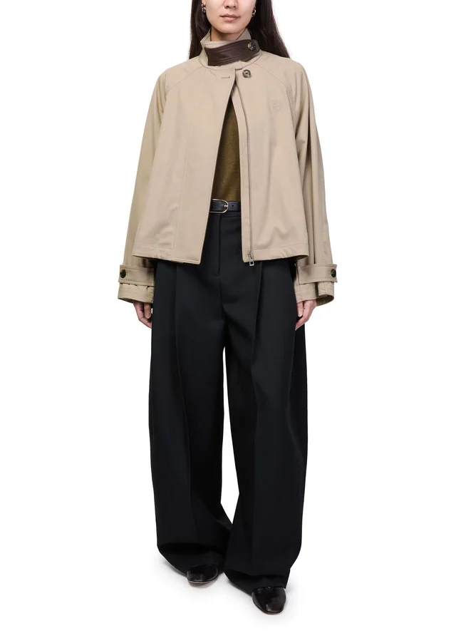 LOEWE Cropped cotton and silk polo shirt in Beige, photo 2 of 5 from 24S (Canada)